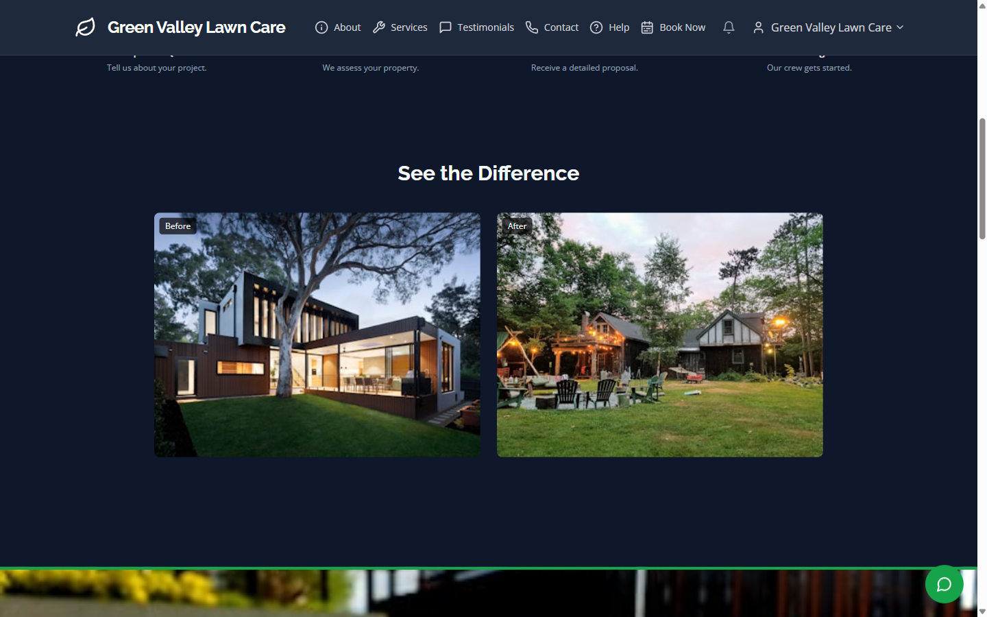 Transformed site — before and after comparison block