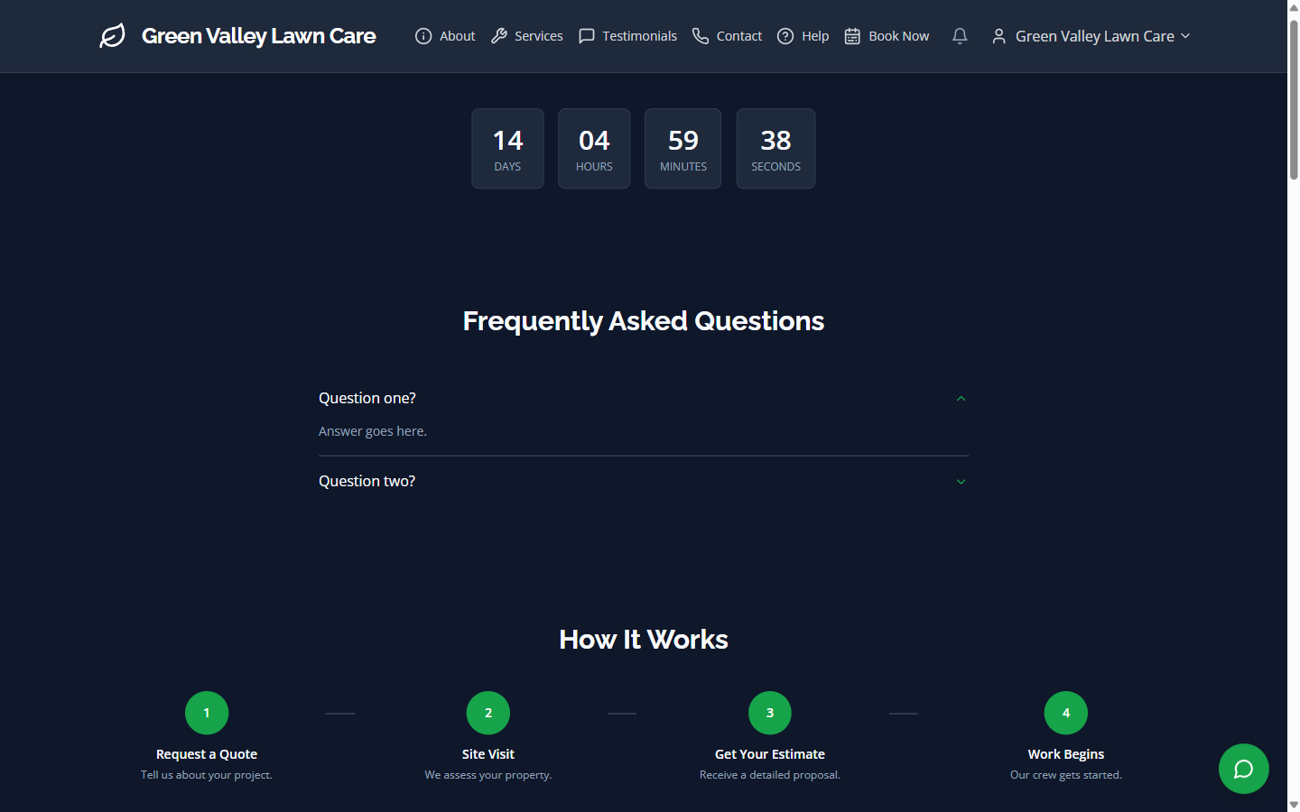 Transformed site — seasonal countdown timer