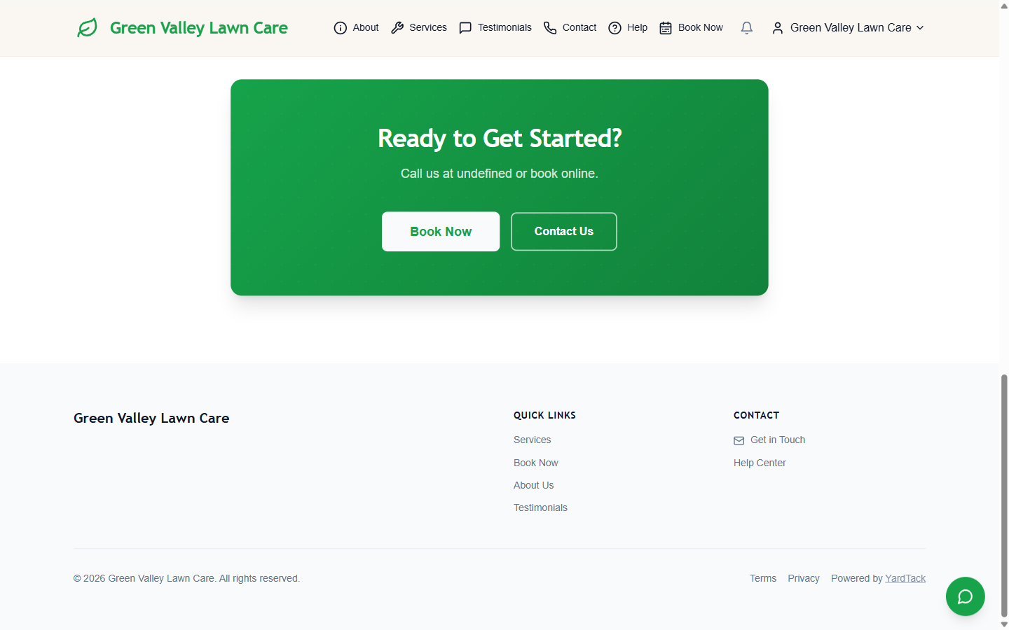 Basic Starter footer with generic CTA
